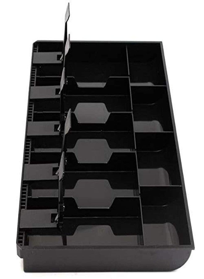 dhavl Cash Drawer, 5 Cash and 4 Coin Organizer for Supermarket, 9 Slot,Plastic,40 x 3.5 x 24.4 cm, (Black) - Image 1