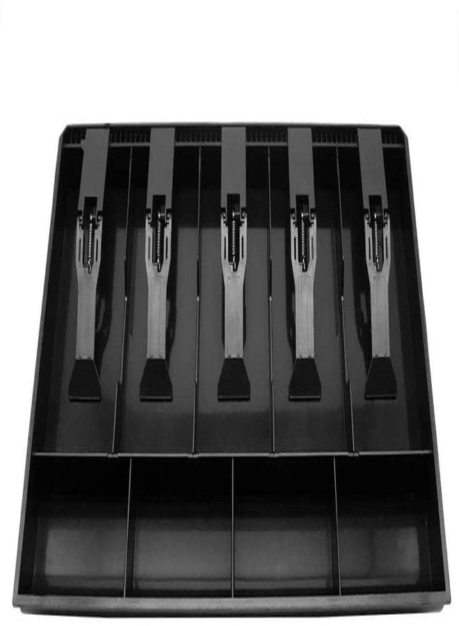 dhavl Cash Drawer, 5 Cash and 4 Coin Organizer for Supermarket, 9 Slot,Plastic,40 x 3.5 x 24.4 cm, (Black) - Image 3