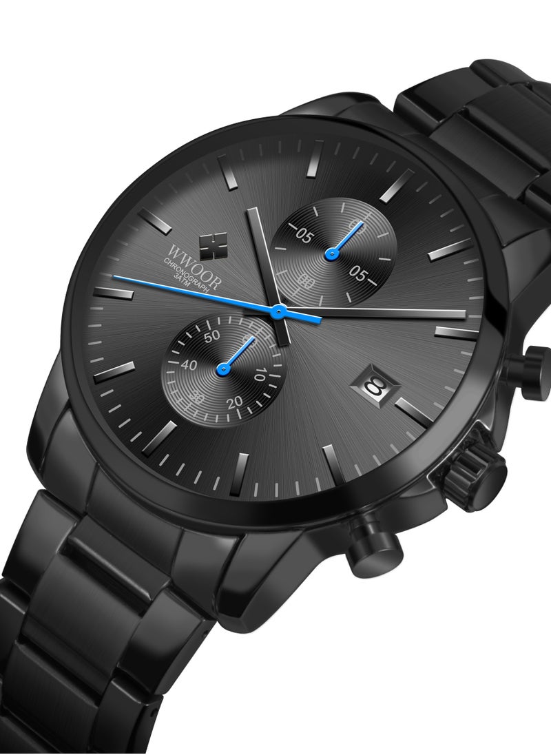 WWOOR - Watches for Men Watch Quartz Luxury Stainless Steel Water Resistant Chronograph Watch - Image 1