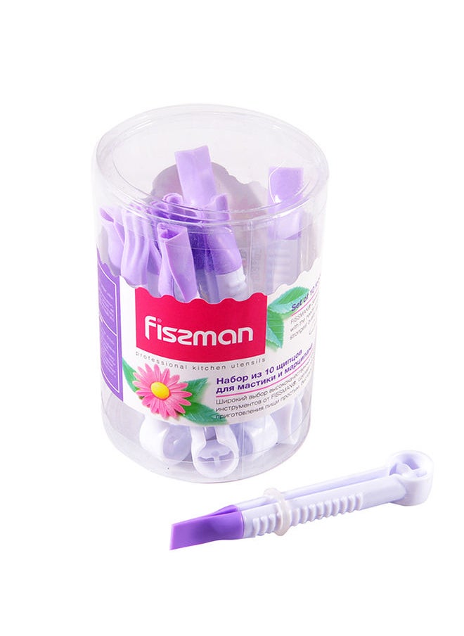 Fissman Set Of 10 Fondant Crimpers 10x1.2cm (Plastic) 