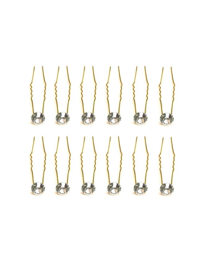 Rapidsflow Bridal Hair Accessories/Fancy Juda Pins for Bun Decoration Women's Hair (Golden Pearl) -Set of 24 - Image 1