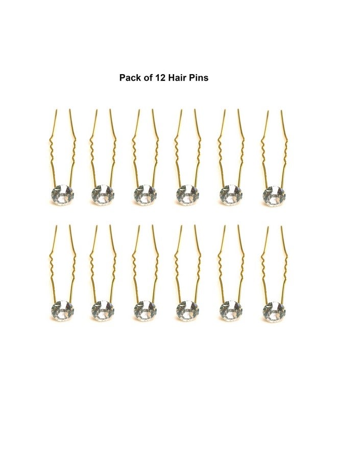 Rapidsflow Bridal Hair Accessories/Fancy Juda Pins for Bun Decoration Women's Hair (Golden Pearl) -Set of 24 - Image 5
