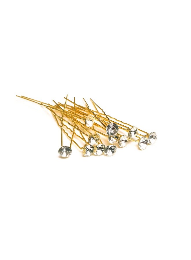 Rapidsflow Bridal Hair Accessories/Fancy Juda Pins for Bun Decoration Women's Hair (Golden Pearl) -Set of 24 - Image 3