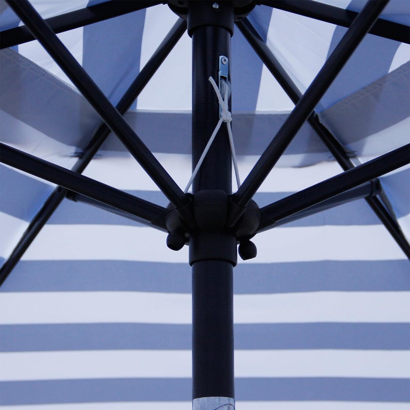 Blissun 7.5 ft Patio Umbrella, Yard Umbrella, Outdoor Market Umbrella with Push Button Tilt Crank (Blue&White) - Image 3