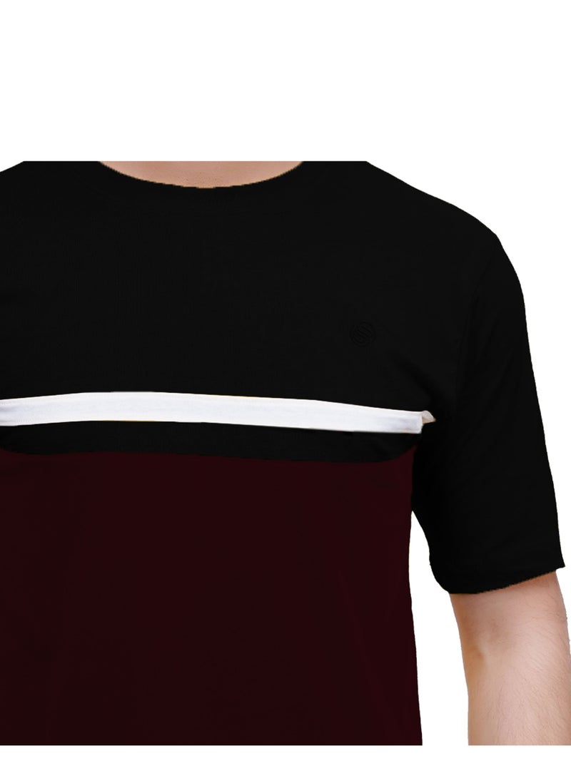 Selecta Now Mens T Shirt 100% Combed Cotton Contrast Panelled Soft Comfortable Black T Shirt Top & Tees For Mens  - Image 3