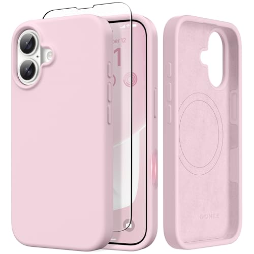 GONEZ Magnetic for iPhone 17 Case Compatible with MagSafe AntiScratch Microfiber Lining Screen Protector Silicone Camera Control Shockproof Slim Phone Cover 63 inch Pastel Pink - Image 1