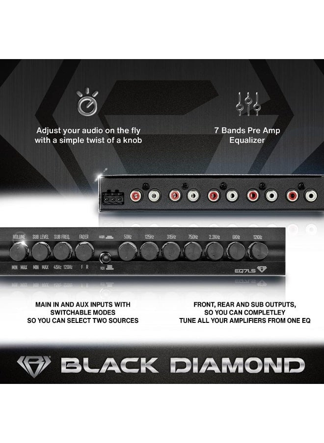 Black Diamond موازن الصوت الجرافيكي بلاك دايموند EQ7LS: 7 نطاق مع قسم تحكم في مضخم الصوت - Image 2
