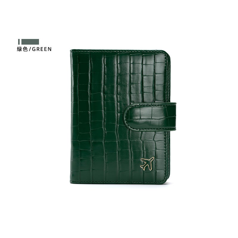 Multi-function ID bag RFID anti-theft brush Passbook card holder Alligator pattern Passbook holder PU leather business card bag - Image 1