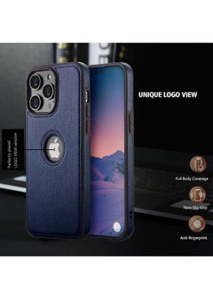 Mikki iPhone 15 Pro Max Case, Vegan Leather Protective Case for Apple iPhone 15 Pro Max, Luxury, Elegant and Beautiful Design Cover, Non-Slip Vintage Looking Perfect Stitching Leather Case (Royal Blue)  - Image 2