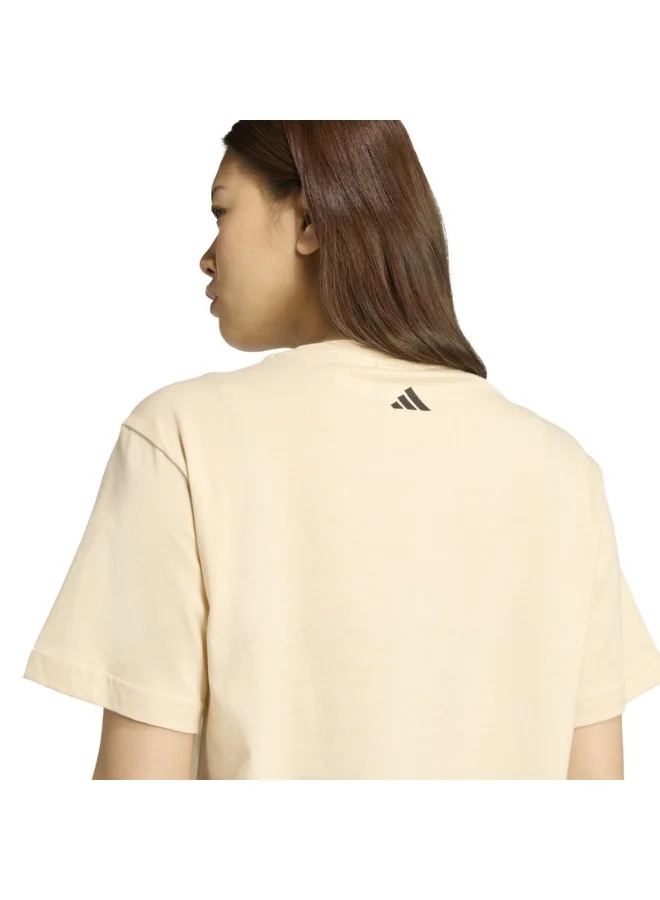 Adidas Farm Gfx Tee W Beige Training T-Shirts For Women