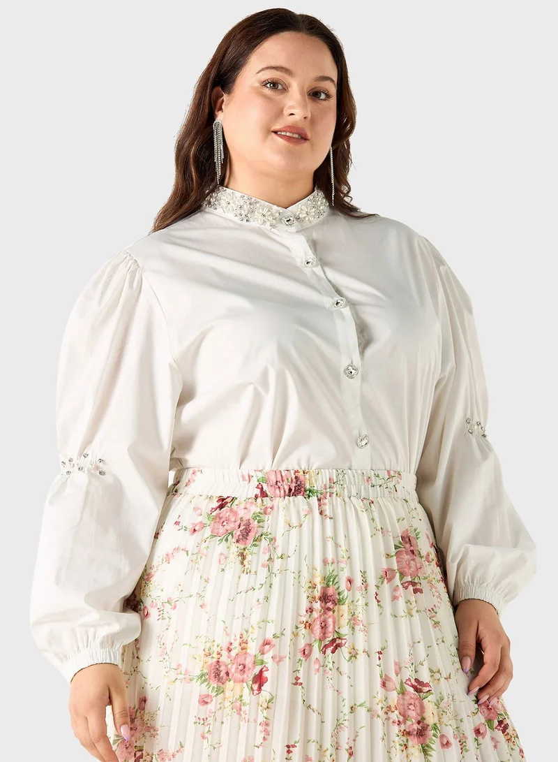 2Xtremz Embellished Button Down Shirt