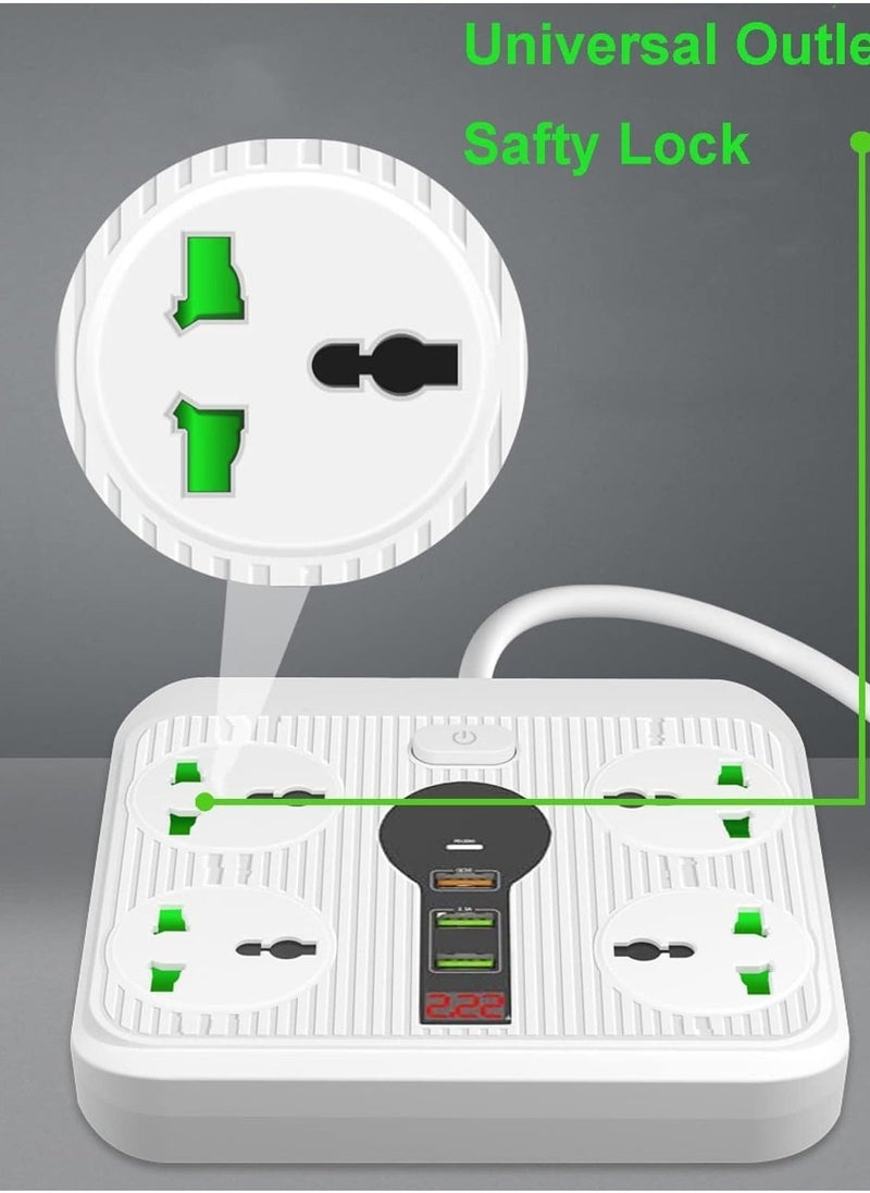 JAJEEK Power Strip Surge Protector with USB – 4 AC Outlets & 3 USB Ports (1 PD), Flat Plug Extension Cord, 6ft Power Cord, Compact Desktop Socket for Travel, Home, Office, and More  - Image 5