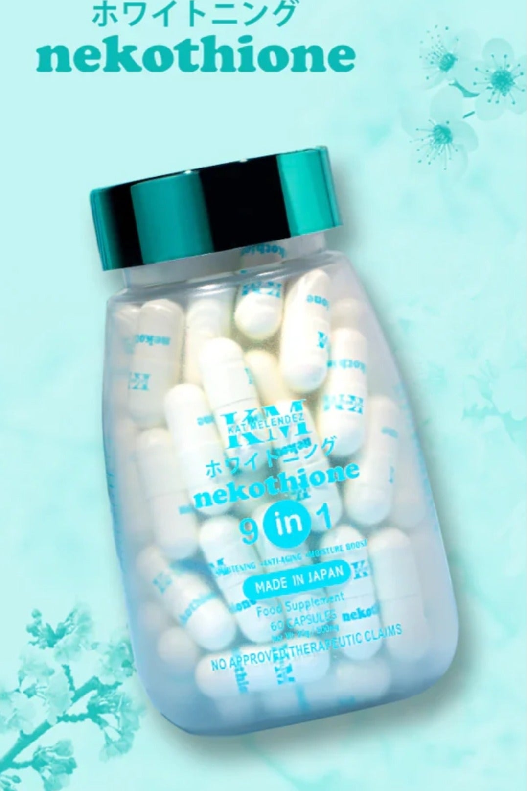 neko glutathione KM KAT MELENDEZ Nekothione 60 CAPSULES: Nekothione 9in1 Food Supplement 500mg moisture boost, glowing and whitening nekowhite Healthcare made in japan Beauty Edible KM KM nekothione 9in1 (FOOD