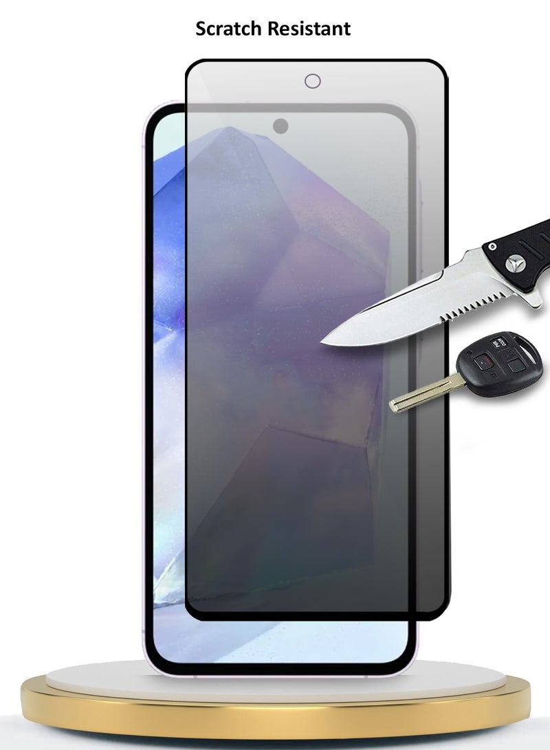 دبليو تيك سامسونج جالاكسي A35 / A55 5G 2024 Premium E2E حماية كاملة الغراء بغطاء كامل واقي شاشة من الزجاج المقسى (MSGECP) - شفاف / أسود - Image 5