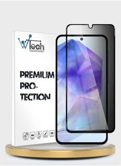 دبليو تيك سامسونج جالاكسي A35 / A55 5G 2024 Premium E2E حماية كاملة الغراء بغطاء كامل واقي شاشة من الزجاج المقسى (MSGECP) - شفاف / أسود  - Image 1