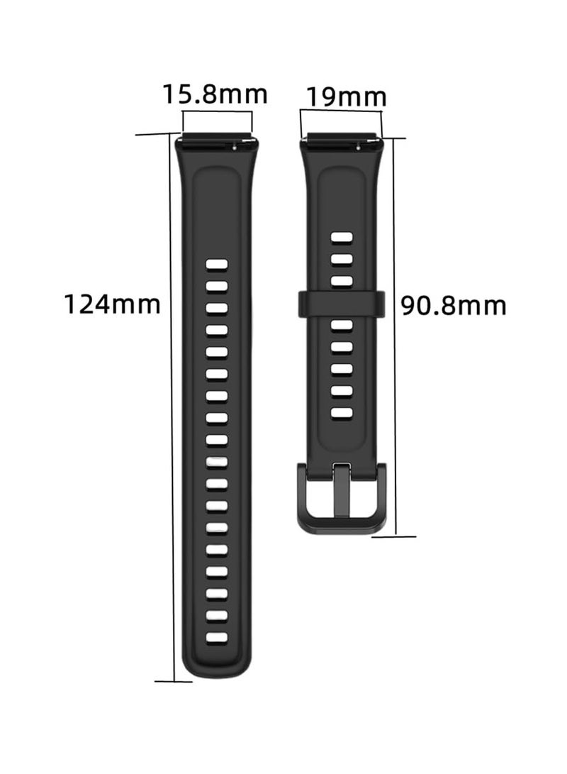 O Ozone (Pack of 5) Silicone Straps Compatible with Huawei Band 8 | Huawei Band 9, Soft Silicone Sport Replacement Band Bracelet Wristband Adjustable Strap with Clasp for Women Men- Multicolor - Image 3