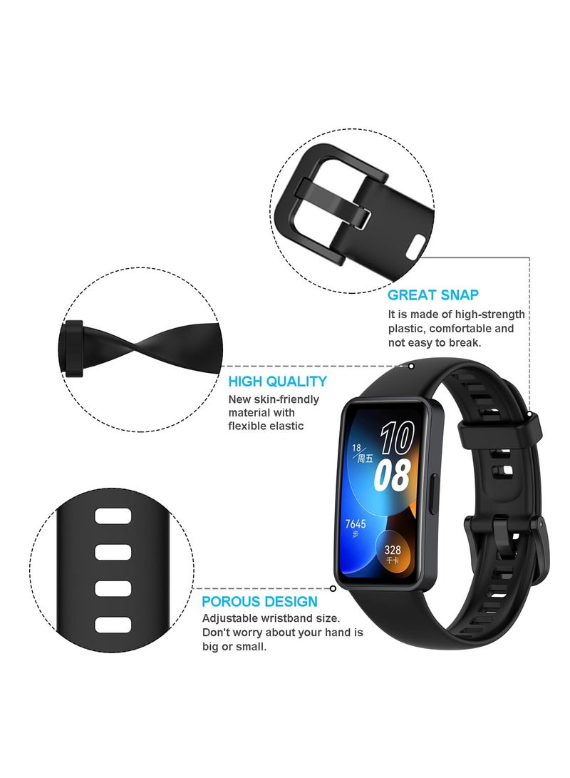 O Ozone (Pack of 5) Silicone Straps Compatible with Huawei Band 8 | Huawei Band 9, Soft Silicone Sport Replacement Band Bracelet Wristband Adjustable Strap with Clasp for Women Men- Multicolor - Image 2