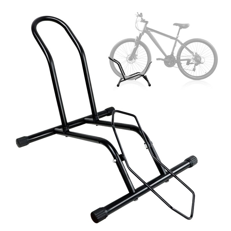 CUCESH Bike Floor Stand Bikes Bicycle Rack for Outdoor and Indoor,Front And Rear Wheel Storage Bicycle Freestanding Parking Stand Holder Fit for 16"-29" Kid's/Mountain/Road Bikes,Heavy Duty Metal,Adjustable - Image 1