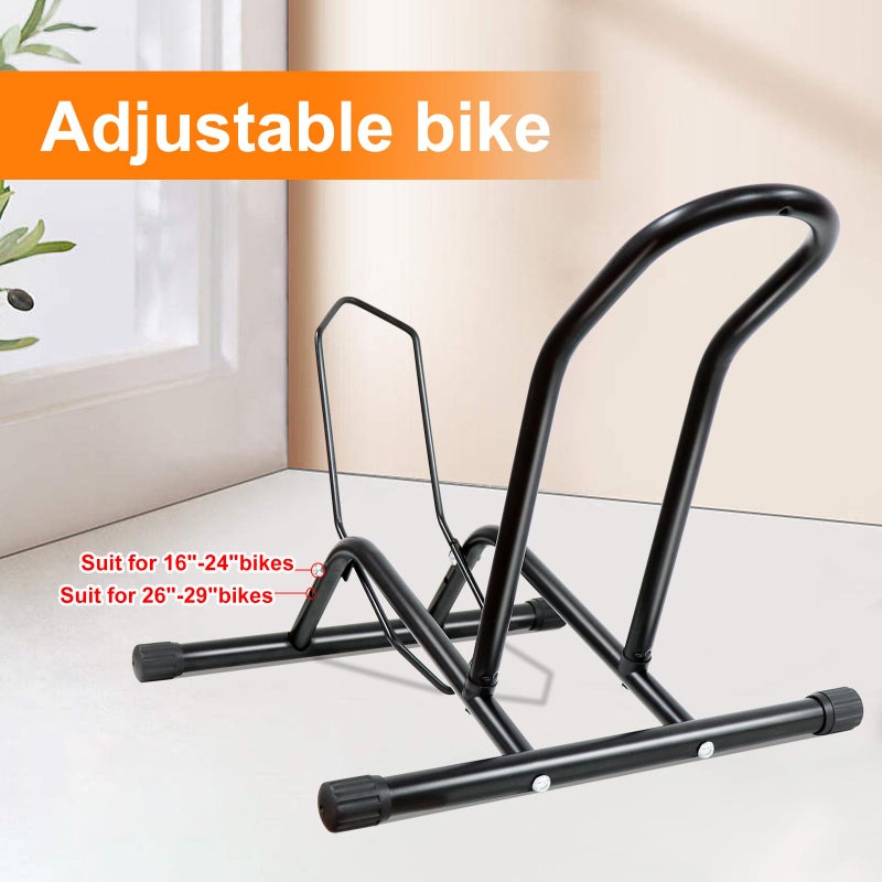 CUCESH Bike Floor Stand Bikes Bicycle Rack for Outdoor and Indoor,Front And Rear Wheel Storage Bicycle Freestanding Parking Stand Holder Fit for 16"-29" Kid's/Mountain/Road Bikes,Heavy Duty Metal,Adjustable - Image 5