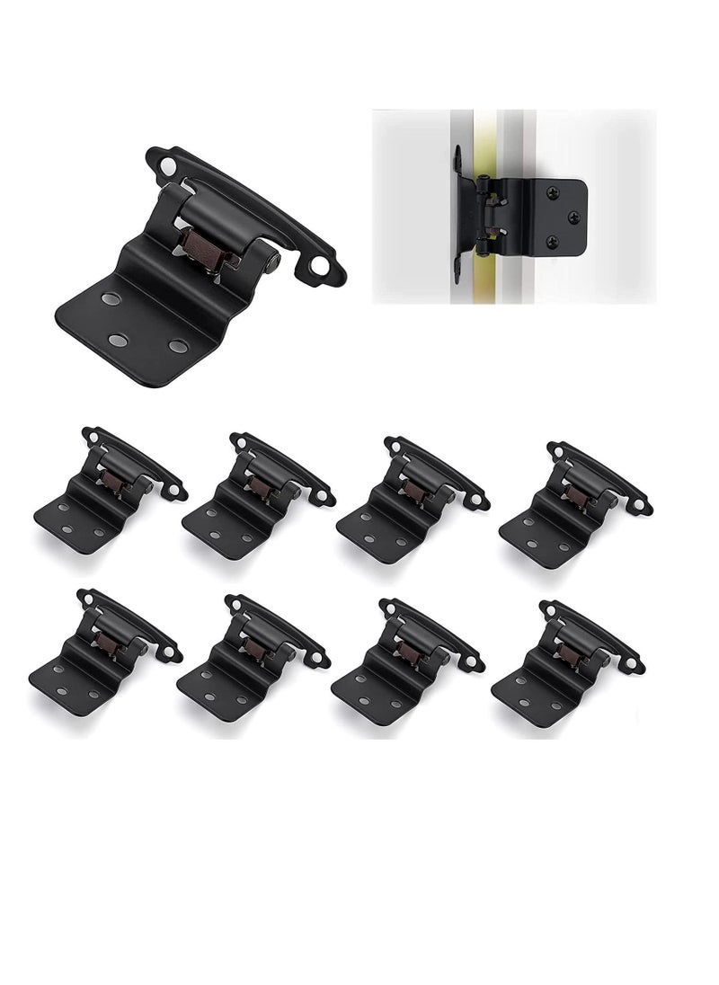 NIBEMINENT 10-Pack "Flush Matt Black Cabinet Hinges For Automatic Closing Of Kitchen/Bathroom/Furniture Cabinets And Doors  - Image 1