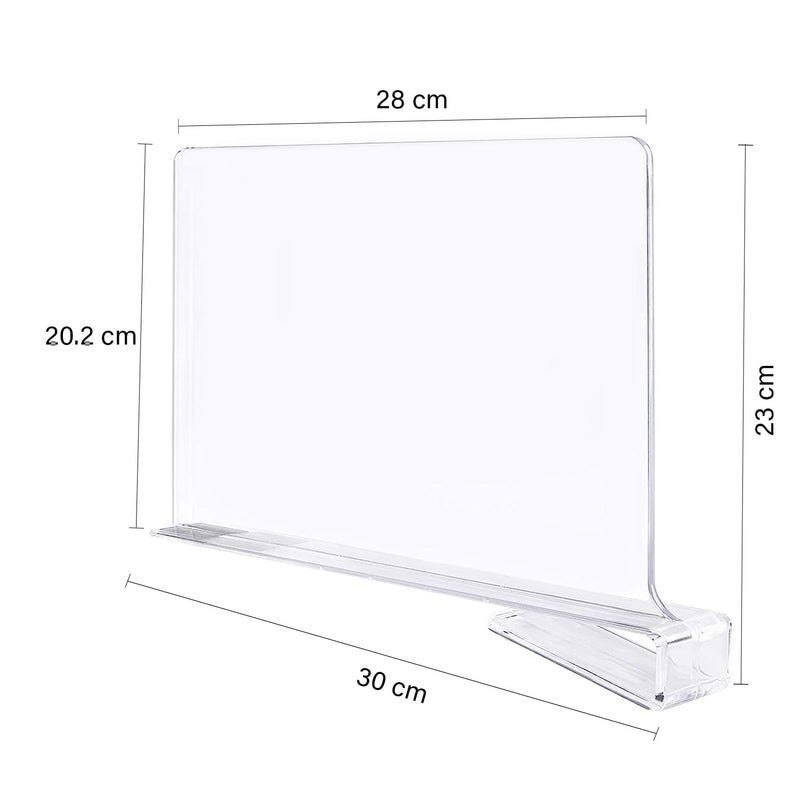 oddpod™ Pack of 2 Clear Acrylic Shelf Dividers for Closet, Shelves, Cabinet, Wardrobe & Cupboards/Vertical Transparent Adjustable Multi-functional Separator Organizer for Home, Office & School - Image 2