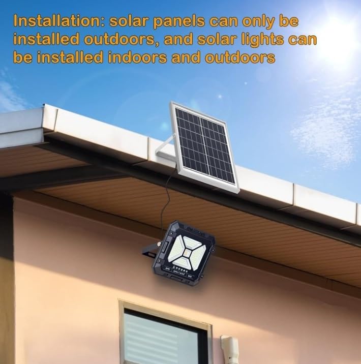kh Solar Street Light 50 W, 16ft Wire Light Sensor Solar Lights, Solar Security Flood Lights Outdoor, Solar Lights for Outside Garden Balcony with Remote Control - Image 4