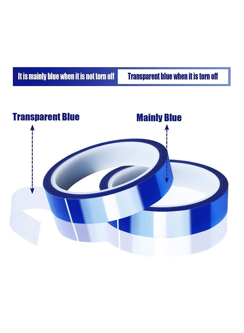 Excefore Heat Tape, High Temperature Heat Resistant Tape Heat Transfer Tape for Heat Sublimation Press Vinyl, No Residue - 2 Rolls Blue  - Image 5