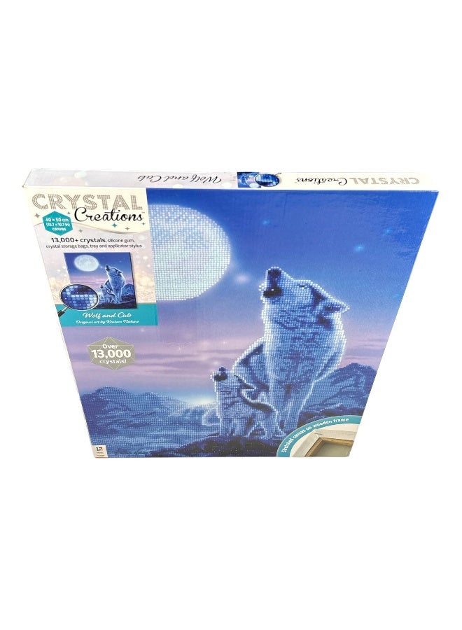 Crystal Creations Canvas: Wolf And Cub - Image 1