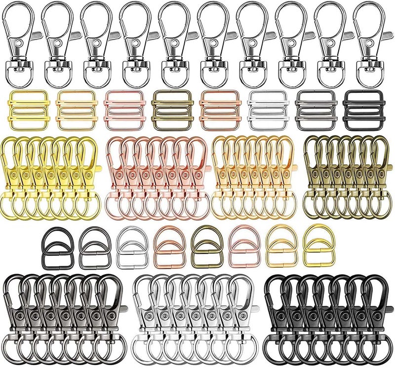 DIY Crafts DIY Crafts 2 Pcs Slide Buckles Silvery Bright Round Swivel Snap Hooks and Round Rings Metal Swivel Lanyard Snap Round Hook Slide Buckle for Bags Wallets and Luggage Supplies  - Image 4