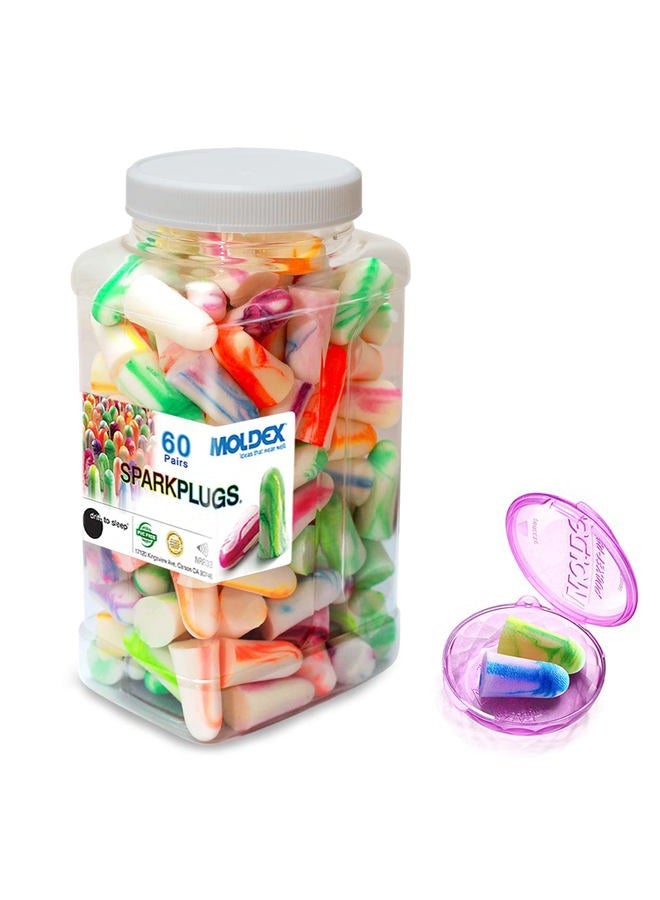 DRIFT TO SLEEP MOLDEX Sparkplugs Soft Foam Ear Plugs 60 Pairs Earplugs - 33dB Highest NRR Made in USA (Bottle Pack) - Image 1