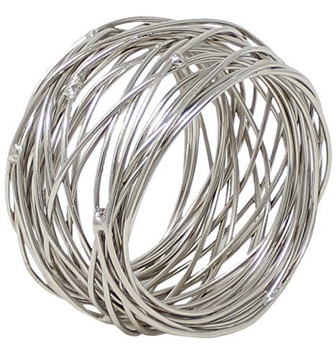 SKAVIJ Handmade Twisted Wire Mesh Napkin Rings Holders Decor Dinner Party Wedding Thanksgiving Christmas Gathering (Silver 6pcs) - Image 4