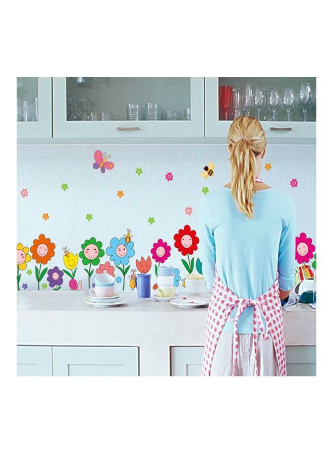 NIBEMINENT Qiangtie Hello Spring Printed Wall Sticker Yellow/Red/Blue 70x50cm - Image 3