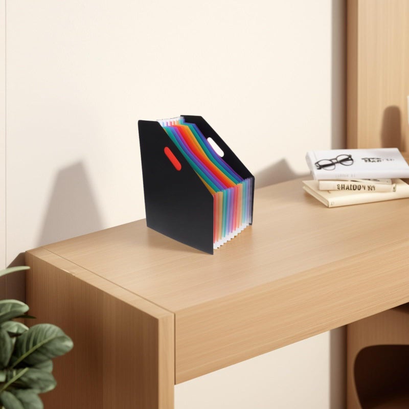 Desktop Accordion File Organizer Expanding Folder With Color Dividers - Image 5