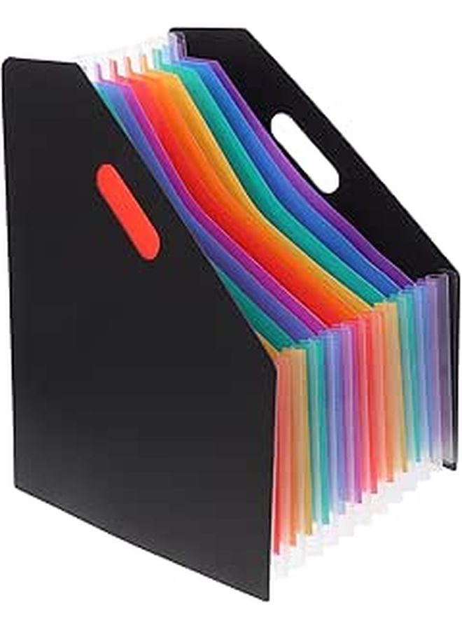 Desktop Accordion File Organizer Expanding Folder With Color Dividers - Image 1