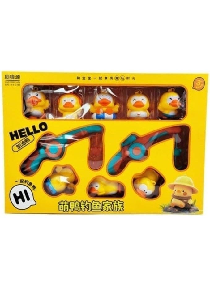 Duck Family Magnetic Fishing Toy Set for Kids, 50x35cm | 8 Piece Set, Ages 3 and Above, 2 Fishing Rods, 5 Duck Figures, Bath & Play Toy - Image 3