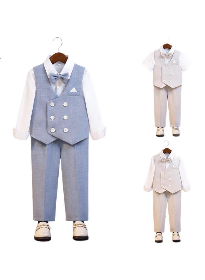 LUOBOBEIBEI Boys' Suit, Spring And Summer Shirt, Children'S Vest Set, Children'S Day Performance Costume, Size 140 - Image 1