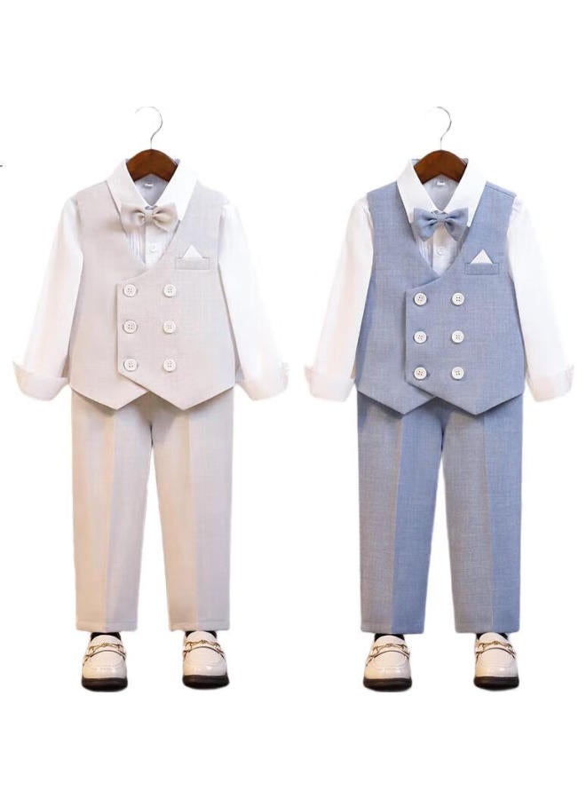 LUOBOBEIBEI Boys' Suit, Spring And Summer Shirt, Children'S Vest Set, Children'S Day Performance Costume, Size 140 - Image 2