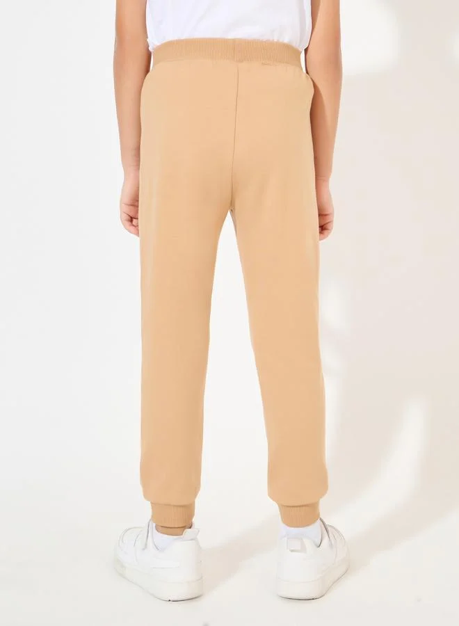 Styli Bear Print Elastic Waistband Joggers