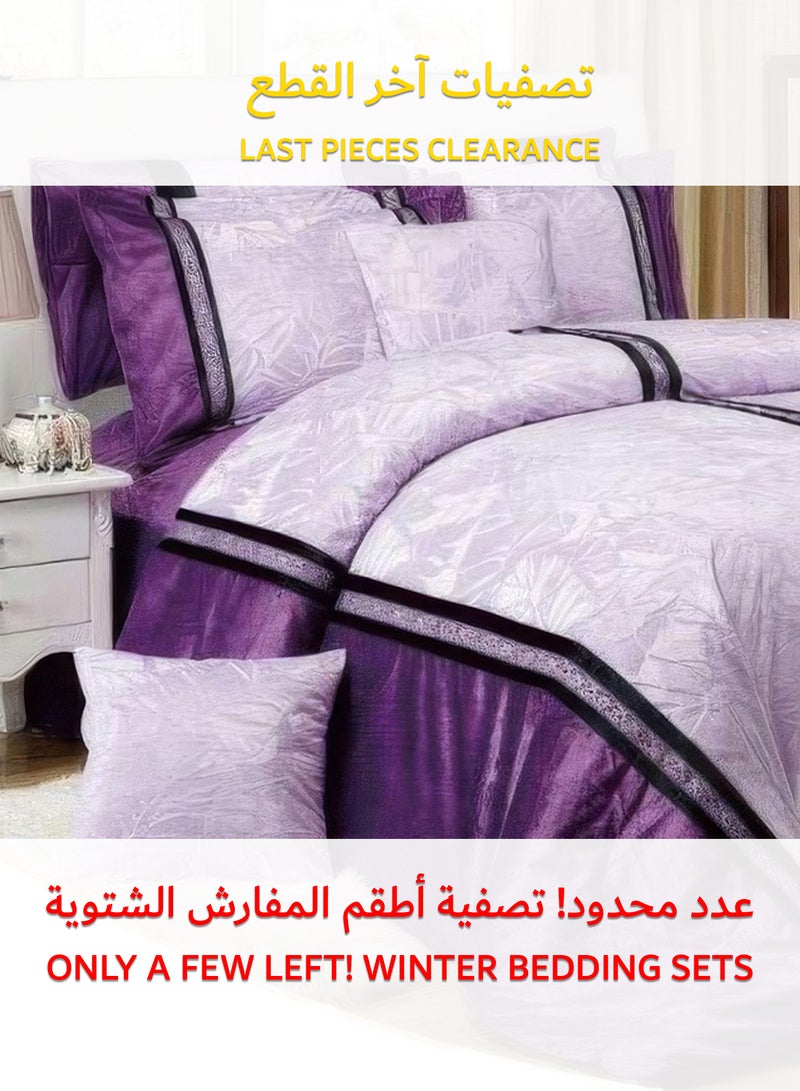 Sleep night Soft Velvet Comforter set, 6 Pcs Soft Bedding Set, King Size 220x240cm - Image 1