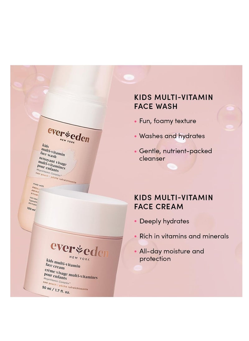 Evereden Evereden Kids Routine Bundle - Detangling Shampoo and Conditioner + Multi-Vitamin Face Wash and Face Cream for Kids 3+  - Image 3
