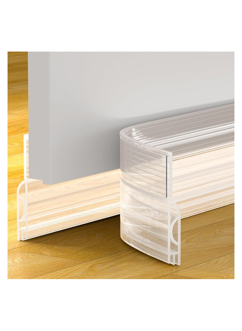 Excefore 1Pack Door Draft Stopper, 39inch Door Sweep for Bottom of Door, Weather Stripping Door Seal, Under Door Gap Filler, Under Door Draft Blocker Soundproof/Insulator, Door stoppers (Transparent) - Image 1