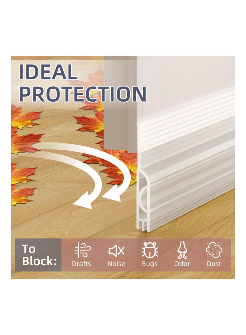 Excefore 1Pack Door Draft Stopper, 39inch Door Sweep for Bottom of Door, Weather Stripping Door Seal, Under Door Gap Filler, Under Door Draft Blocker Soundproof/Insulator, Door stoppers (Transparent) - Image 4