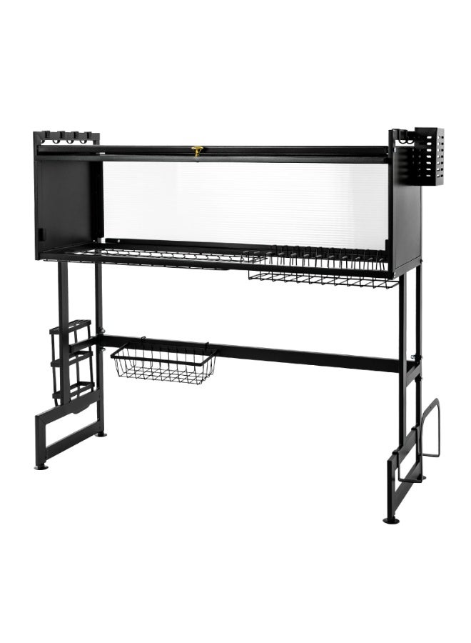 ACPLAY Over Sink Dish Drying Rack 105CM – Expandable 3-Tier Stainless Steel Kitchen Organizer with Protective Cover, Space-Saving Dish Drainer for Plates, Bowls, Glasses & Utensils - Image 5