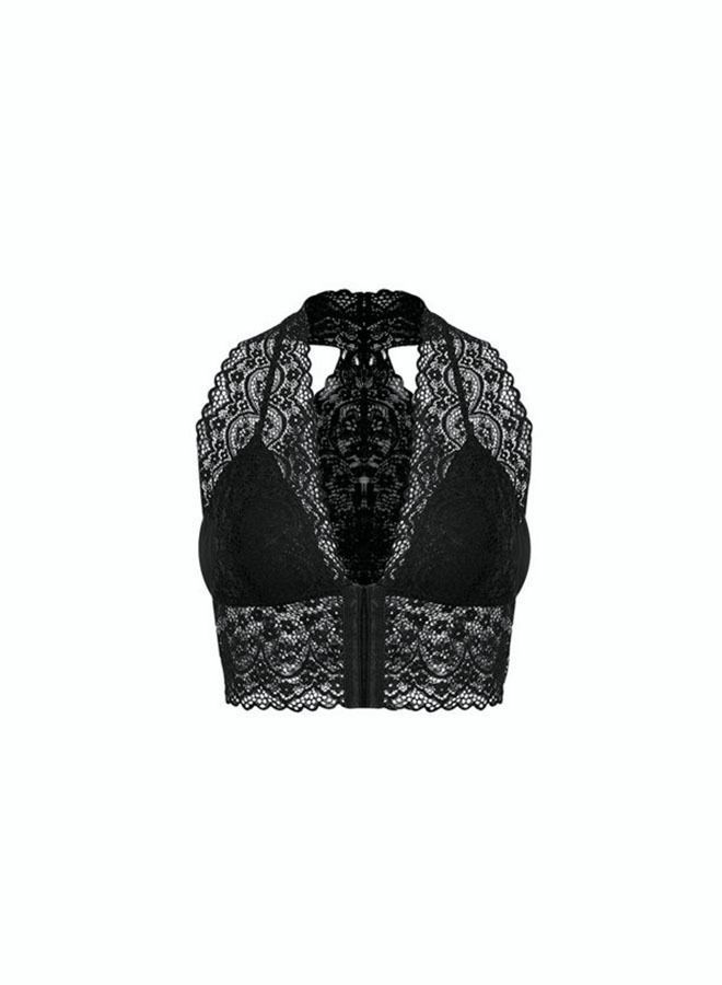 NIBEMINENT Women's Lace Bra Vest Removable Sponge Pad No Steel Ring V Neck Basic Short - Image 2