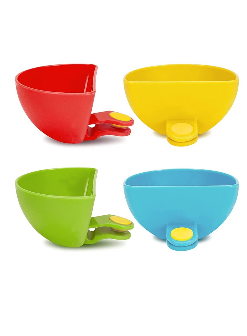 SYOSI Dip Clip for Bowls Plates 4PCS Plastic Dip Clip Bowl Plate Holder Chip and Dip Serving Set Sauce Holder for Spice Tomato Sauce Salt Veggie Vinegar Ketchup Chips  - Image 1