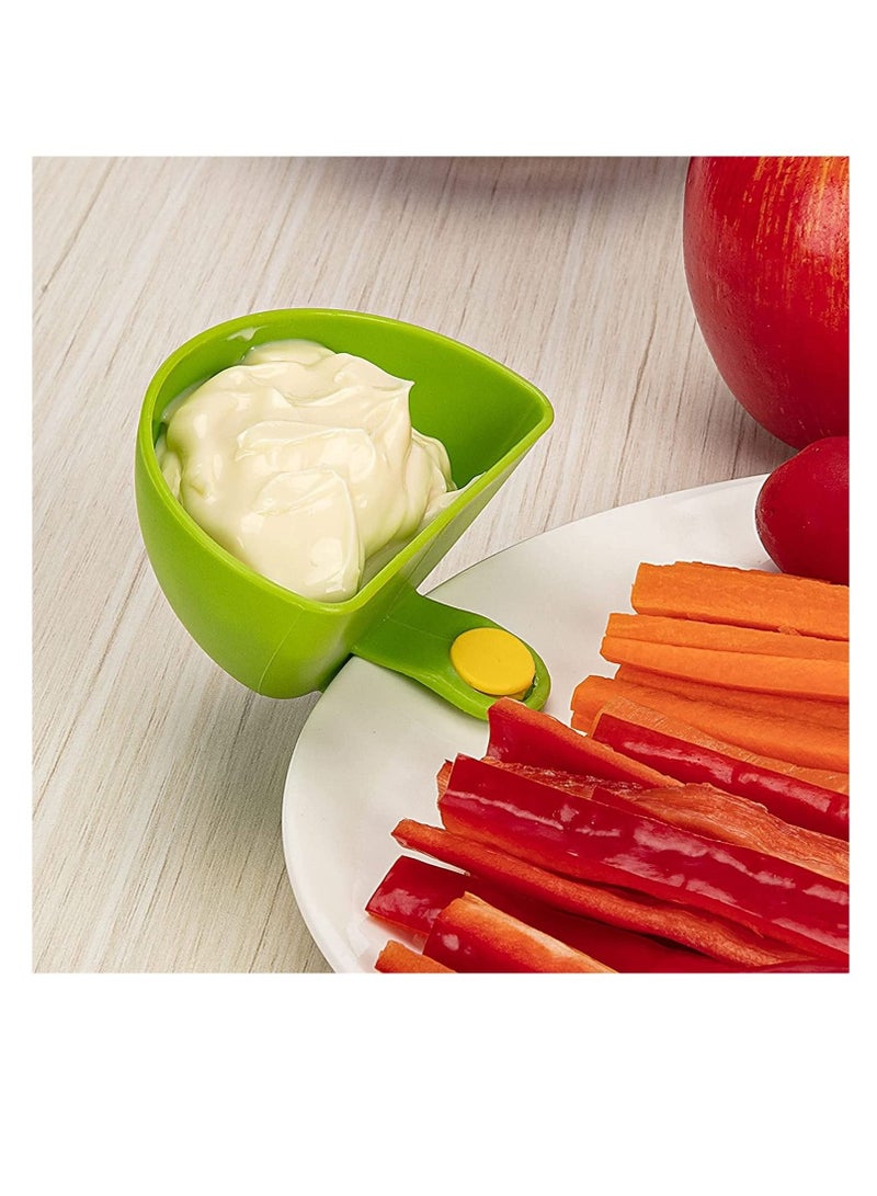 SYOSI Dip Clip for Bowls Plates 4PCS Plastic Dip Clip Bowl Plate Holder Chip and Dip Serving Set Sauce Holder for Spice Tomato Sauce Salt Veggie Vinegar Ketchup Chips  - Image 2
