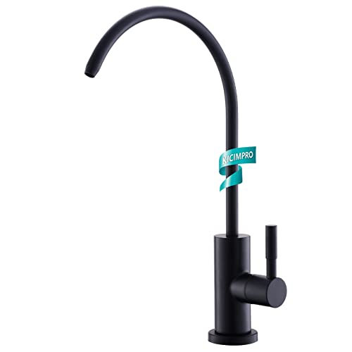 Kicimpro Stainless Steel Matte Black Finish RO Faucet Kitchen Water Filter Faucet for 0.59-1.37 Inches Sink Holes, 10.3 Inches Height Bar Sink Faucet - Image 1