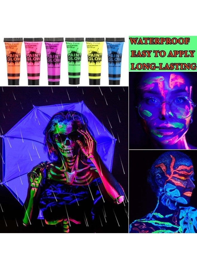 6 Pcs Glow In The Dark Face & Body Paint Set - Image 5