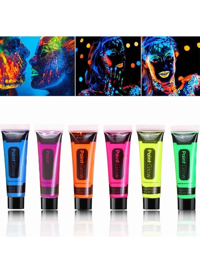 6 Pcs Glow In The Dark Face & Body Paint Set - Image 1