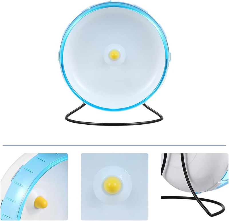 Blue 21Cm Silent Hamster Exercise Wheel With Stand For Small Pets Cage - Image 3